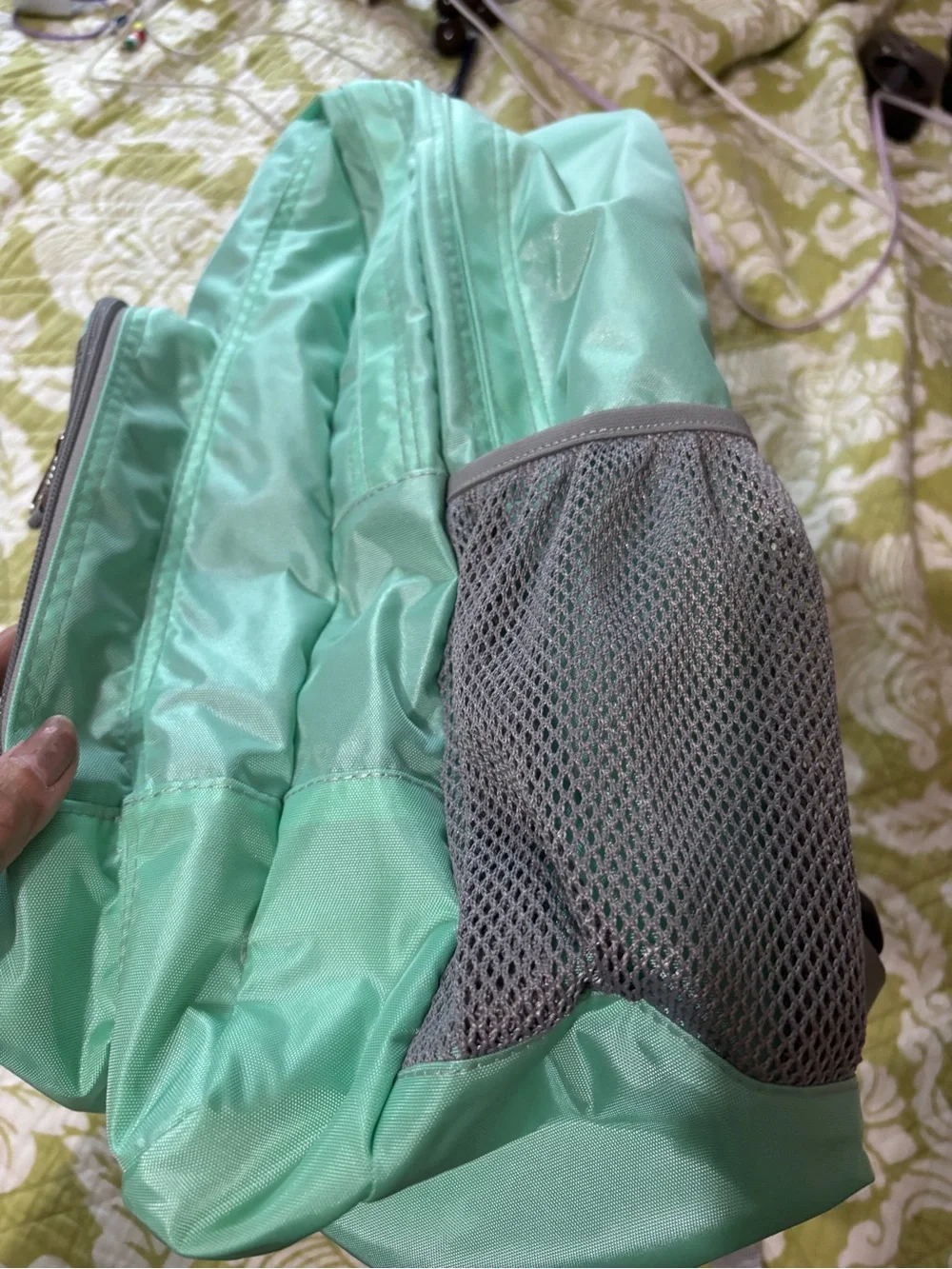 L.L. Bean Deluxe 37L Mint Green Water ProofLightweight Reflect Backpack NWT